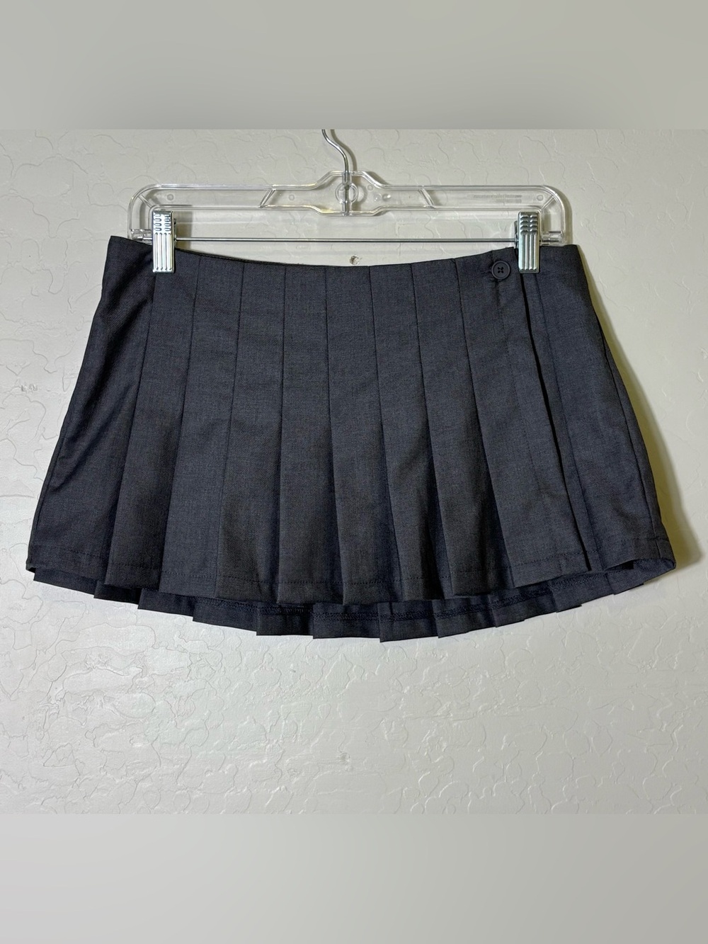 Brandy Melville Y2K Charcoal Gray Pleated Micro Mini Skirt Preppy Coquette‎ S
